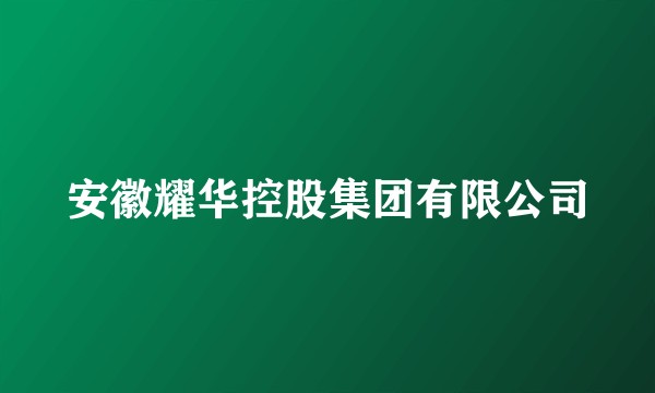 安徽耀华控股集团有限公司