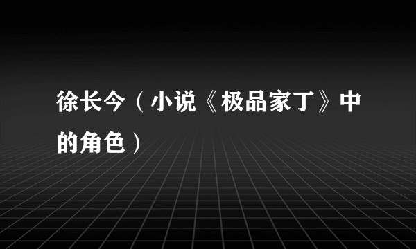 徐长今（小说《极品家丁》中的角色）