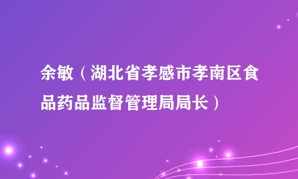 余敏（湖北省孝感市孝南区食品药品监督管理局局长）