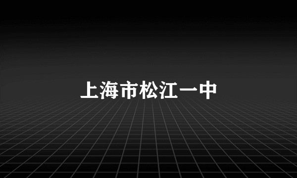 上海市松江一中