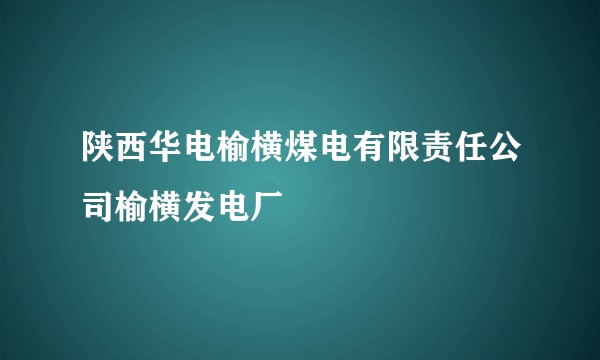 陕西华电榆横煤电有限责任公司榆横发电厂