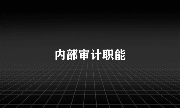 内部审计职能