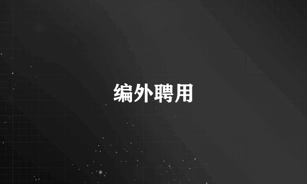 编外聘用