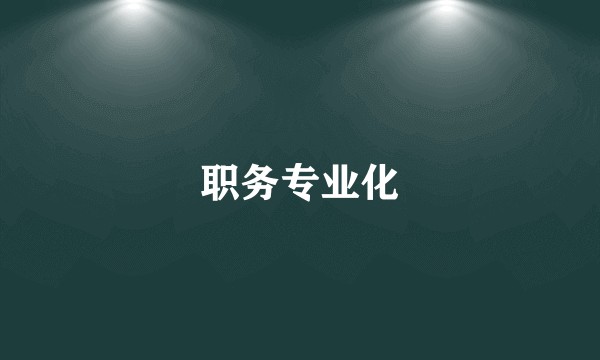 职务专业化