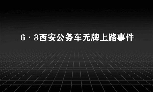 6·3西安公务车无牌上路事件