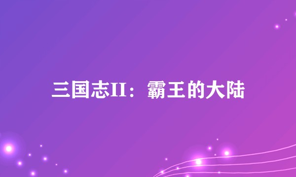三国志II:霸王的大陆