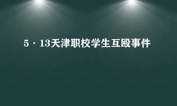 5·13天津职校学生互殴事件