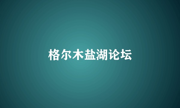格尔木盐湖论坛