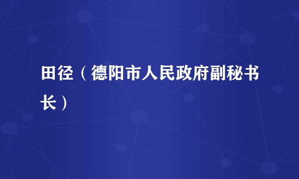田径（德阳市人民政府副秘书长）