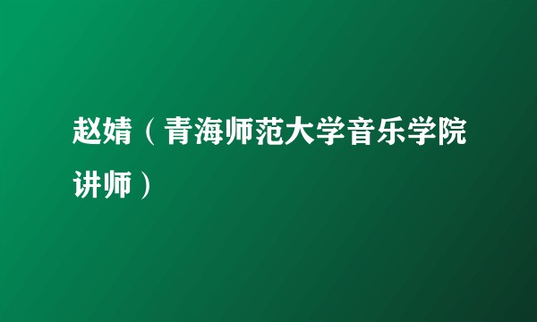 赵婧（青海师范大学音乐学院讲师）