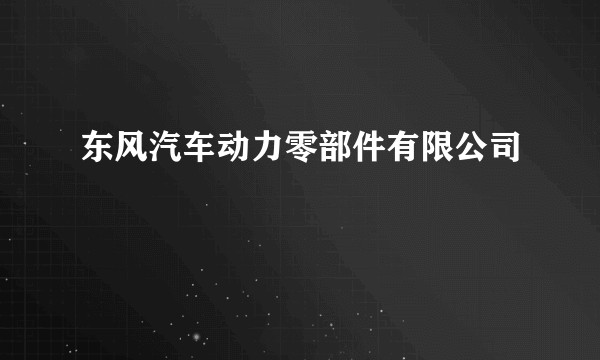 东风汽车动力零部件有限公司