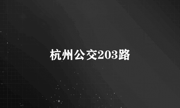 杭州公交203路