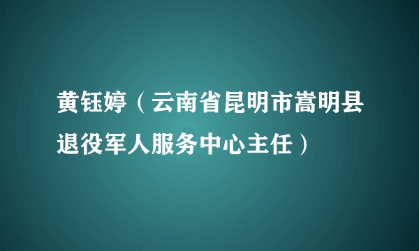 黄钰婷（云南省昆明市嵩明县退役军人服务中心主任）