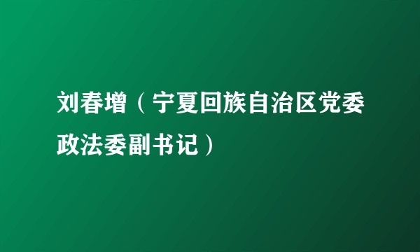 刘春增（宁夏回族自治区党委政法委副书记）