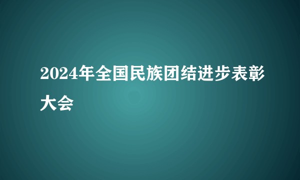 2024年全国民族团结进步表彰大会