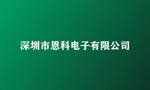 深圳市恩科电子有限公司