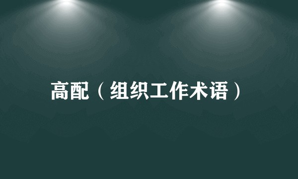 高配（组织工作术语）