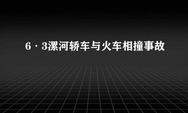 6·3漯河轿车与火车相撞事故