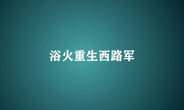 浴火重生西路军
