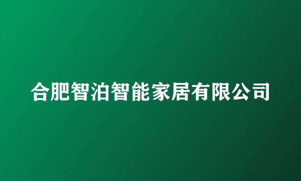 合肥智泊智能家居有限公司