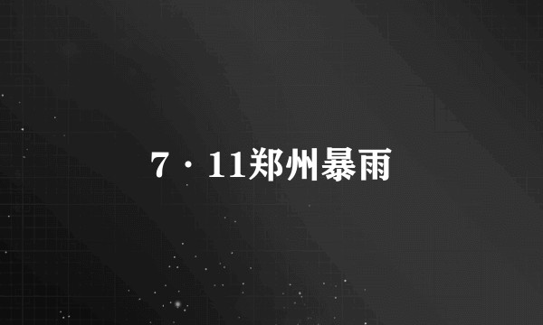 7·11郑州暴雨