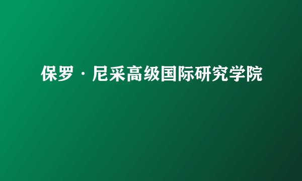 保罗·尼采高级国际研究学院