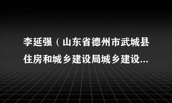 李延强（山东省德州市武城县住房和城乡建设局城乡建设科原科长）