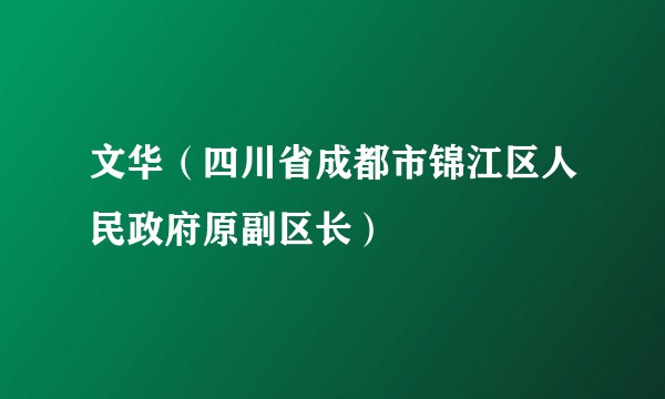 文华（四川省成都市锦江区人民政府原副区长）