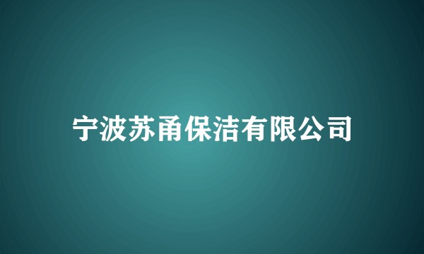 宁波苏甬保洁有限公司