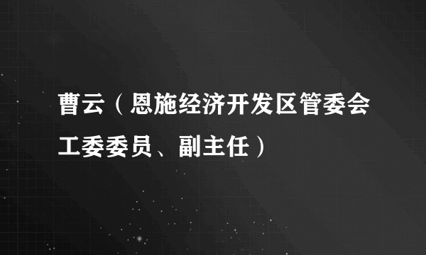曹云(恩施经济开发区管委会工委委员、副主任)