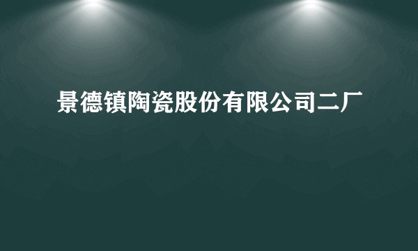 景德镇陶瓷股份有限公司二厂