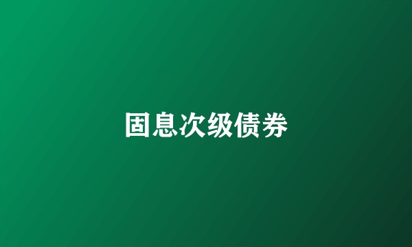 固息次级债券
