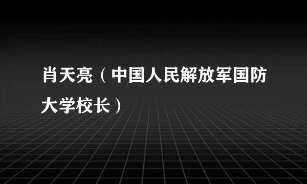 肖天亮（中国人民解放军国防大学校长）