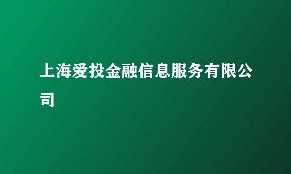 上海爱投金融信息服务有限公司