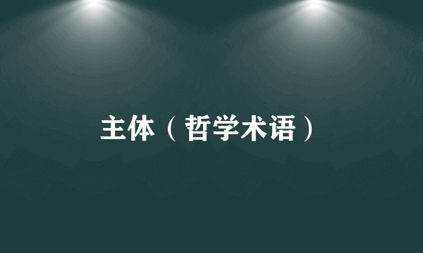 主体（哲学术语）