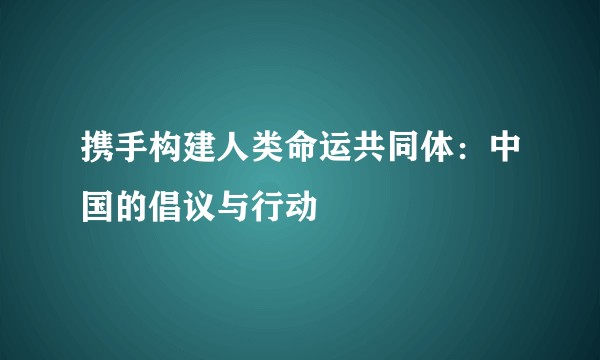 携手构建人类命运共同体：中国的倡议与行动