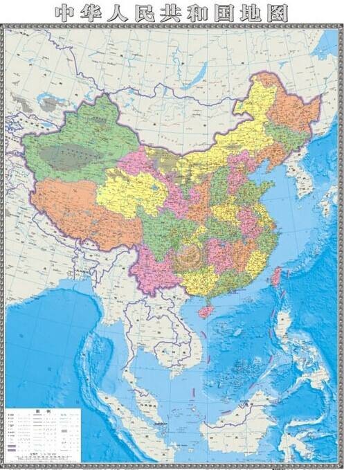 中国竖版地图