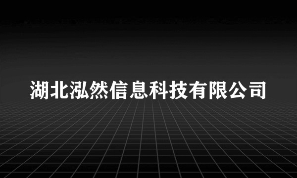 湖北泓然信息科技有限公司