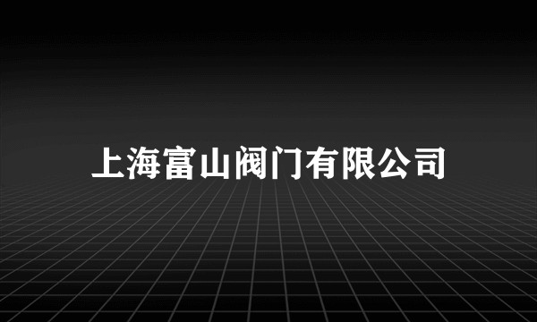 上海富山阀门有限公司