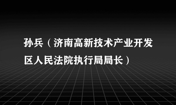 孙兵（济南高新技术产业开发区人民法院执行局局长）