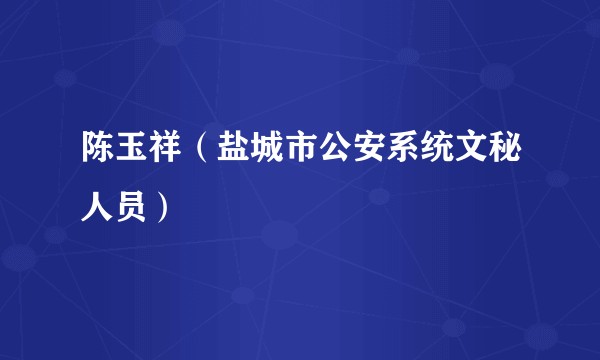陈玉祥（盐城市公安系统文秘人员）