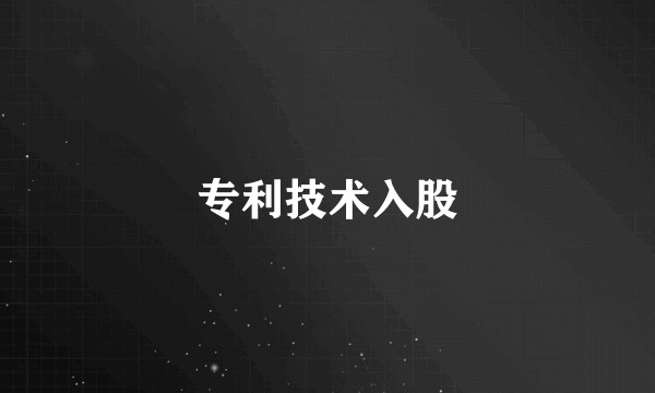 专利技术入股