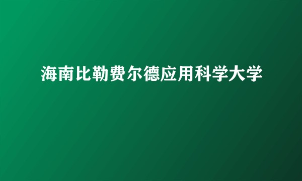 海南比勒费尔德应用科学大学