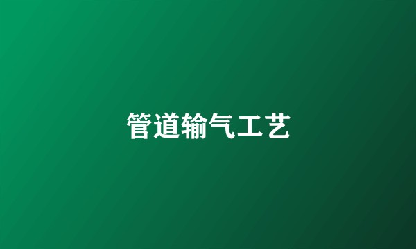 管道输气工艺