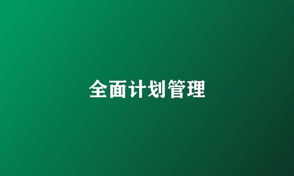 全面计划管理