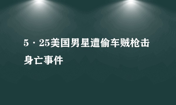 5·25美国男星遭偷车贼枪击身亡事件