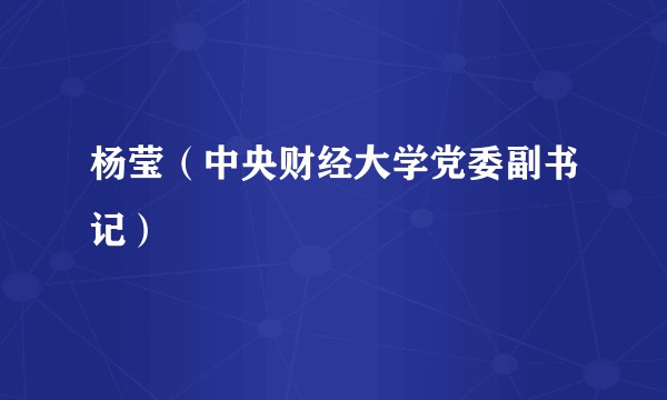 杨莹（中央财经大学党委副书记）