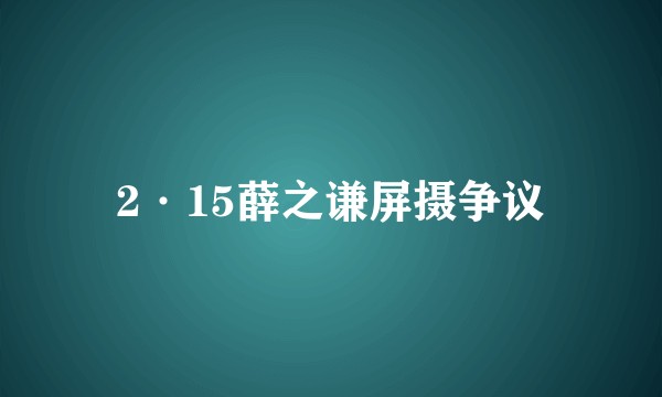 2·15薛之谦屏摄争议