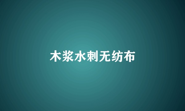 木浆水刺无纺布