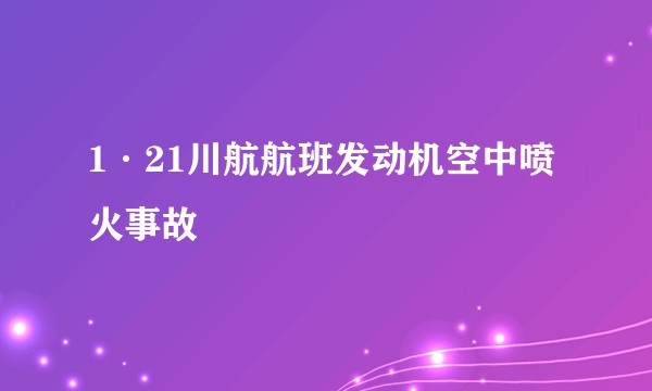1·21川航航班发动机空中喷火事故